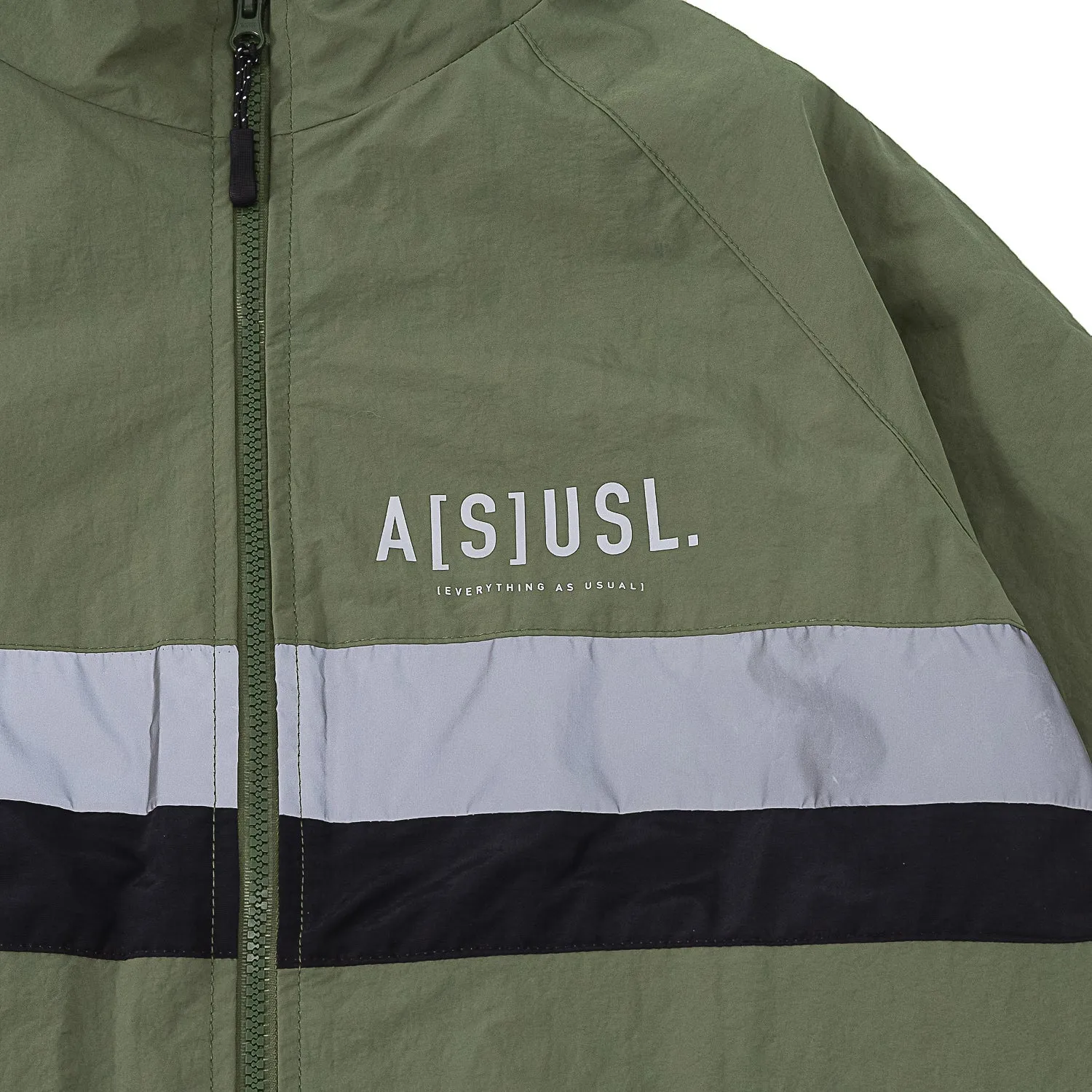A[S]USL REFLECTIVE LOGO TRACK JACKET-OLIVE