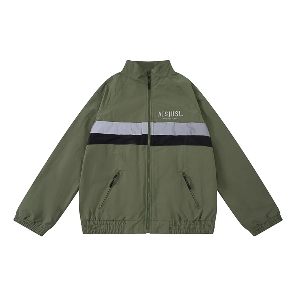 A[S]USL REFLECTIVE LOGO TRACK JACKET-OLIVE