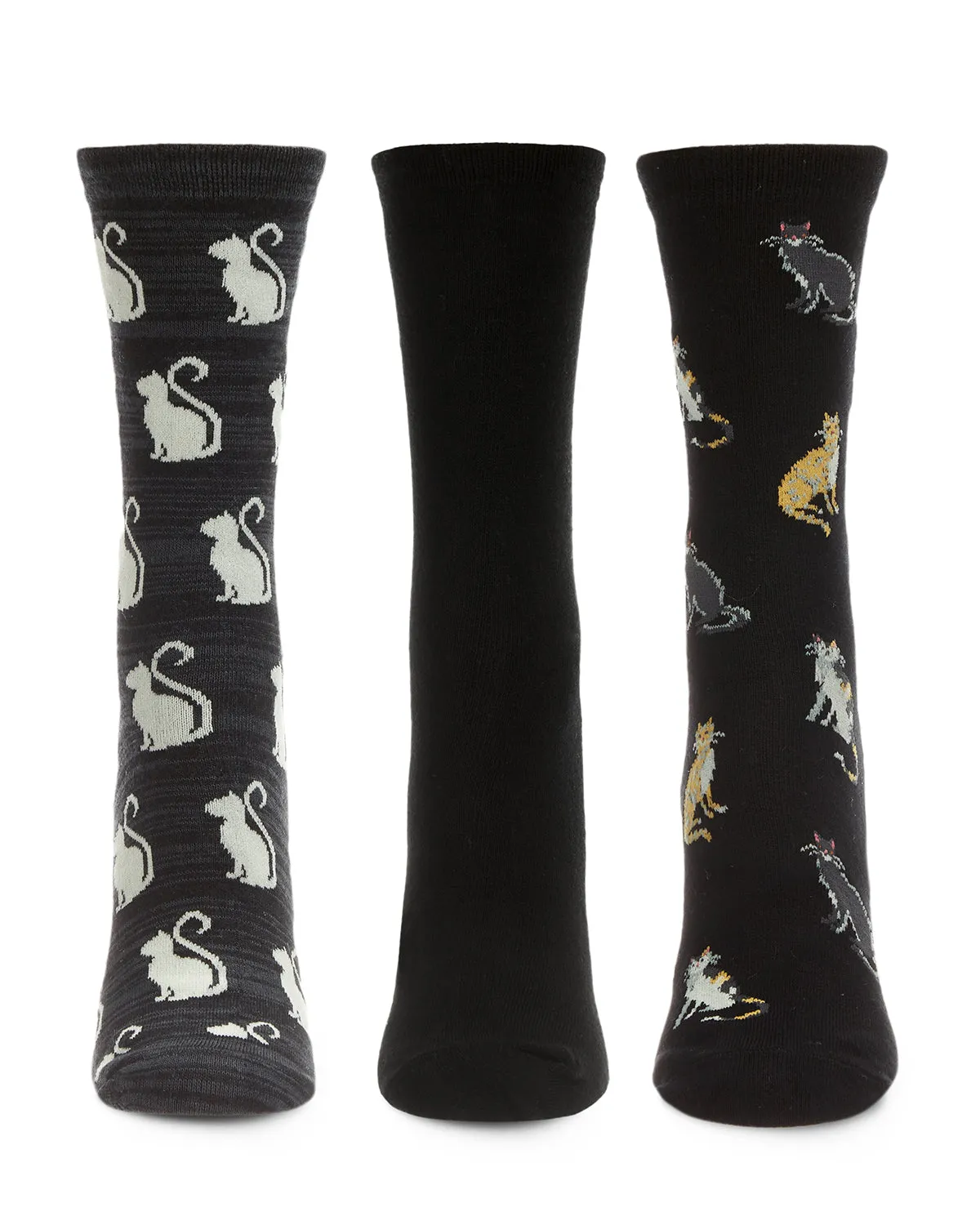 Cats Galore Bamboo Blend Crew Sock 3 Pair Pack