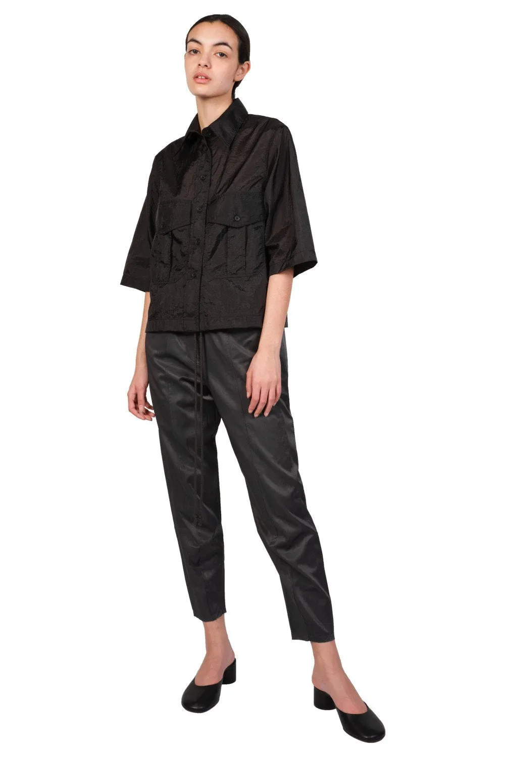 Charcoal Raw Panelled Track Pants