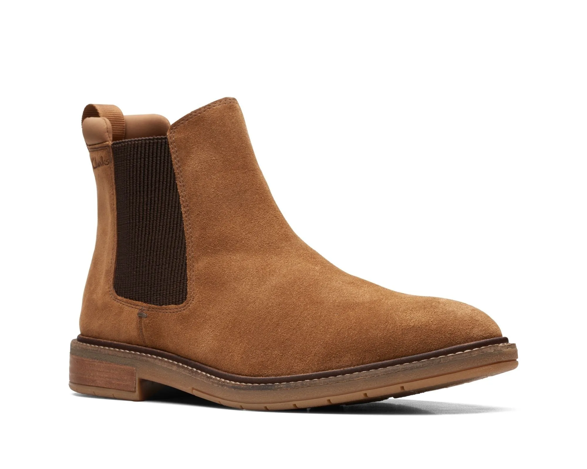 Clarks Clarkdale Hall Cognac Suede