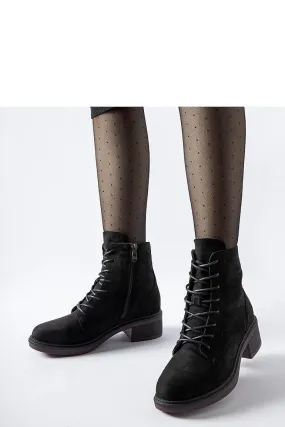 Classic black ankle heel boots