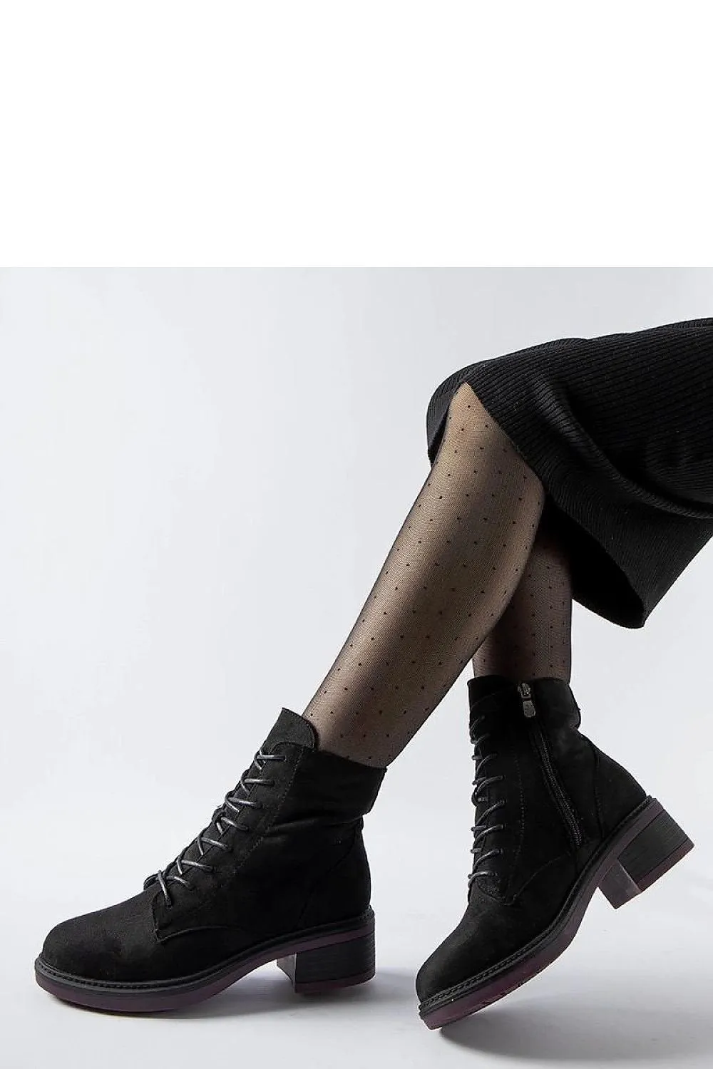 Classic black ankle heel boots
