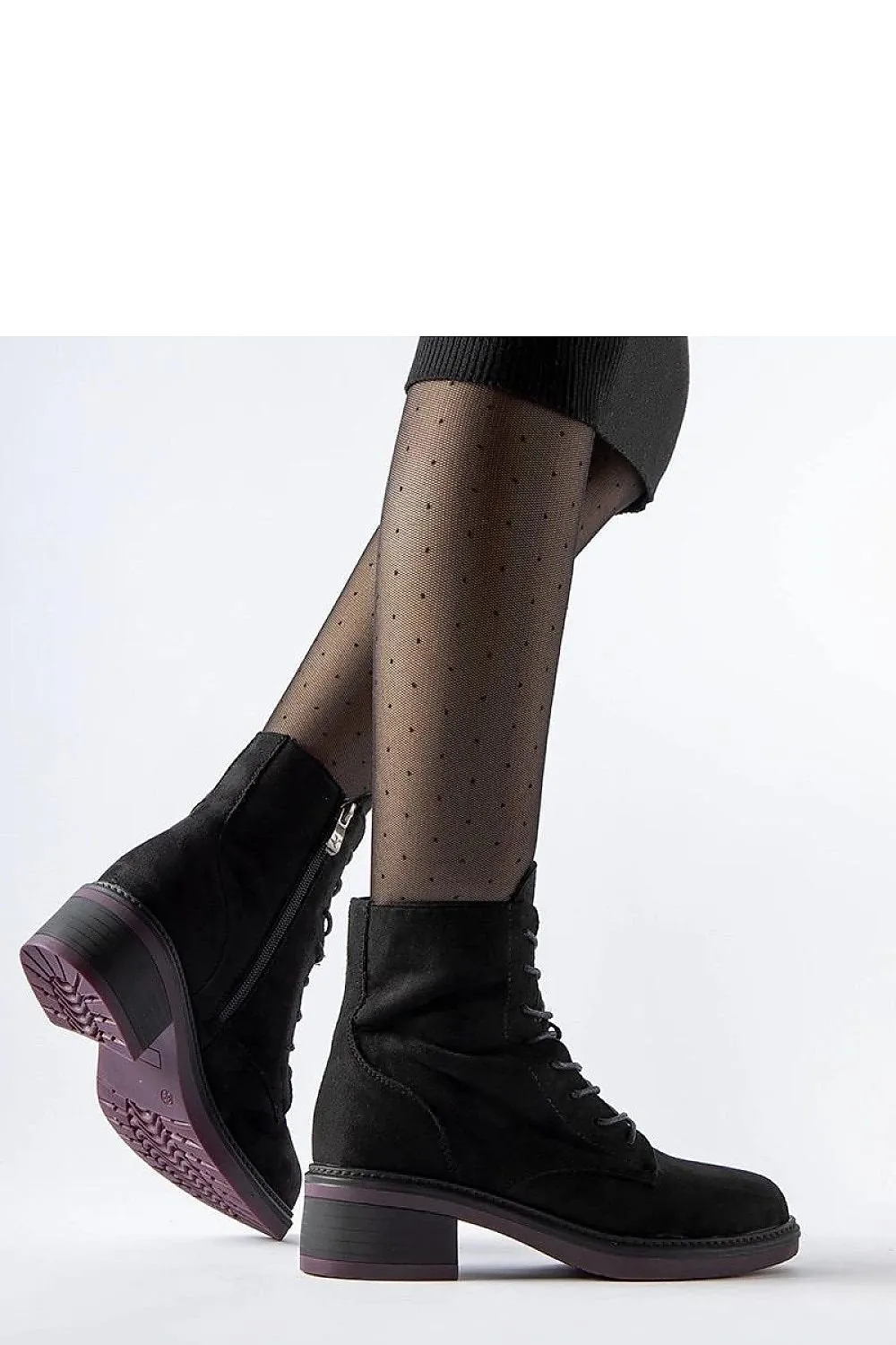 Classic black ankle heel boots