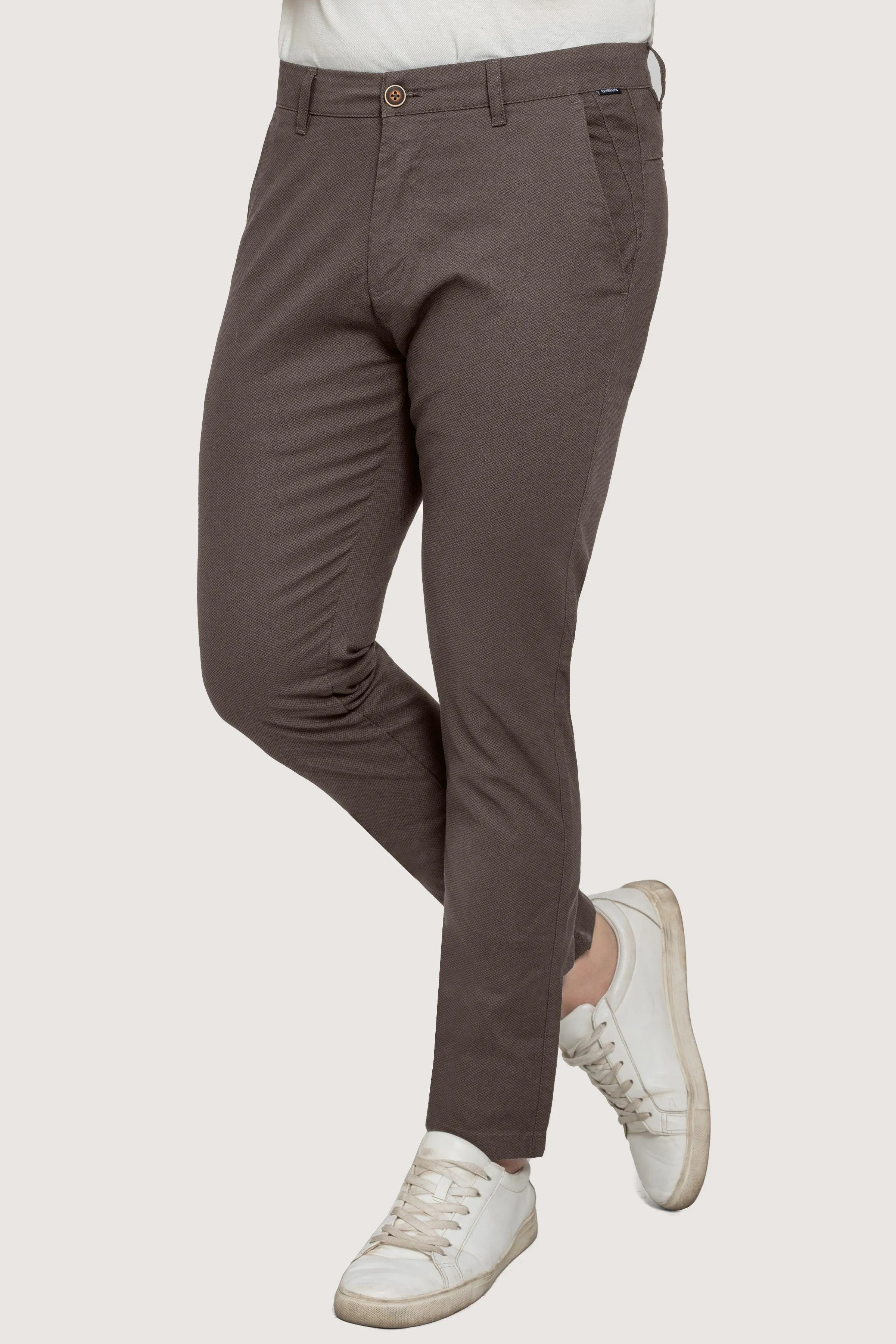 CROSS POCKET PRINTED PANT DARK BROWN