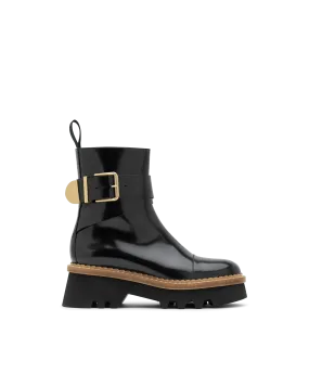 Owena Shiny Leather Ankle Boots