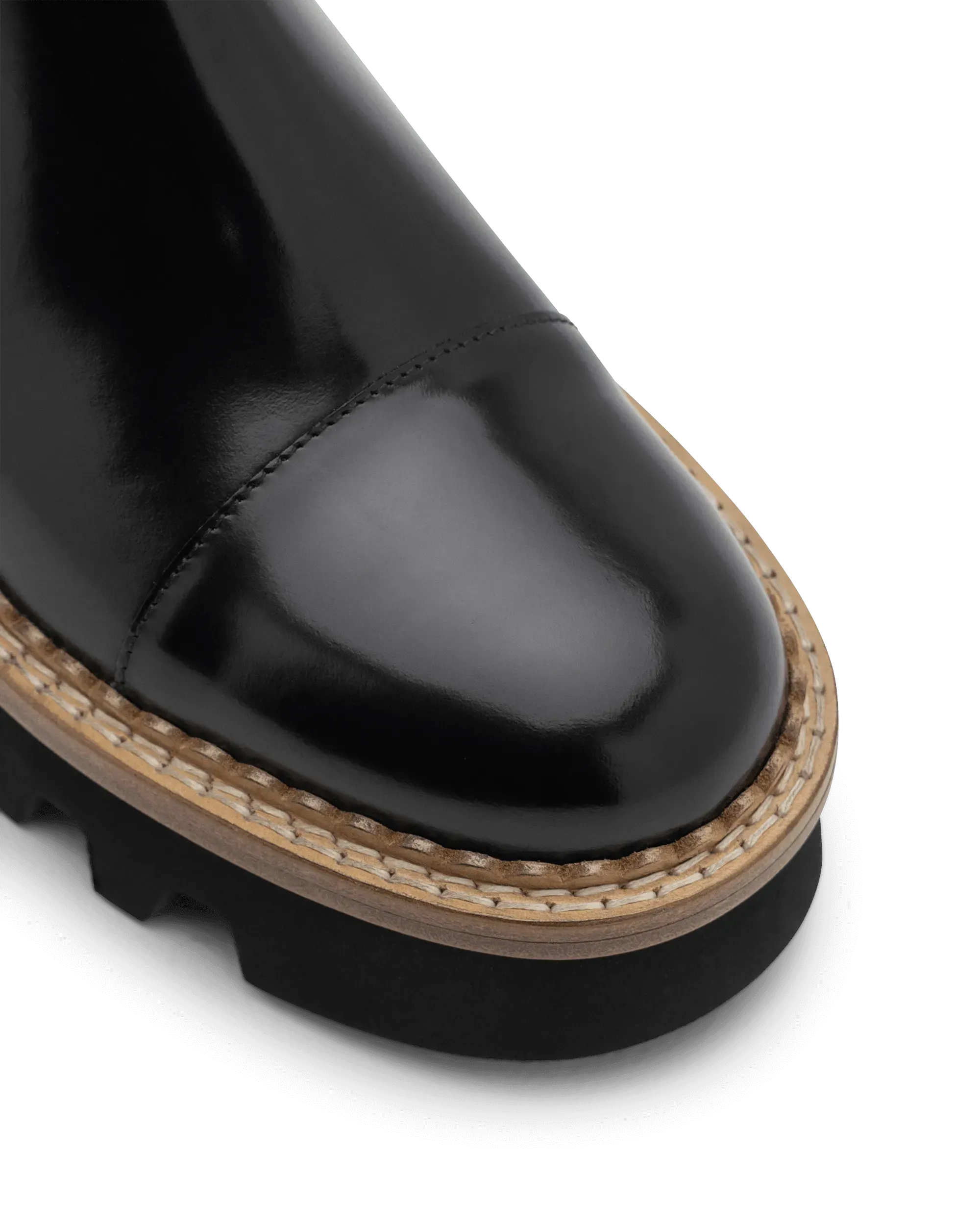 Owena Shiny Leather Ankle Boots