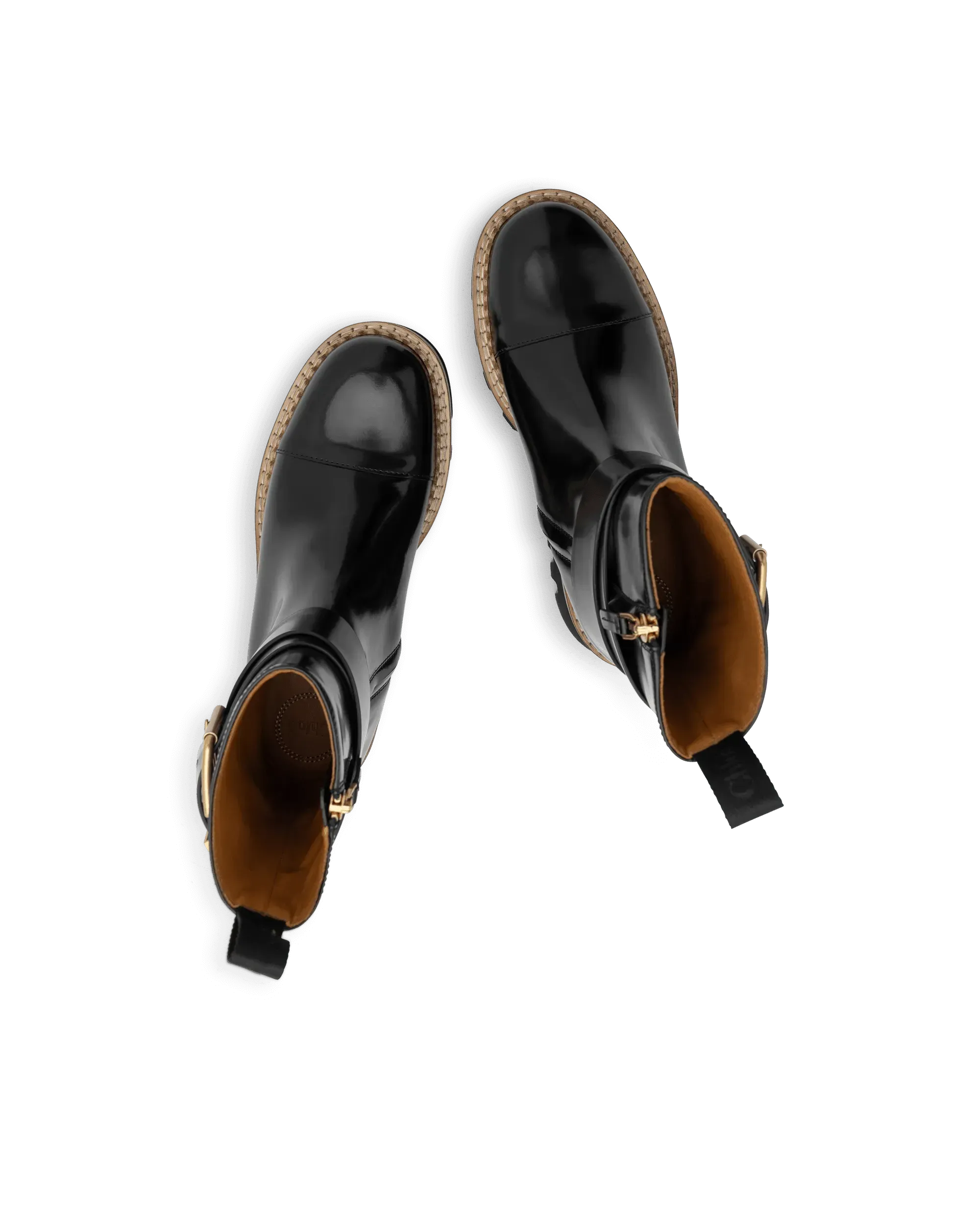 Owena Shiny Leather Ankle Boots