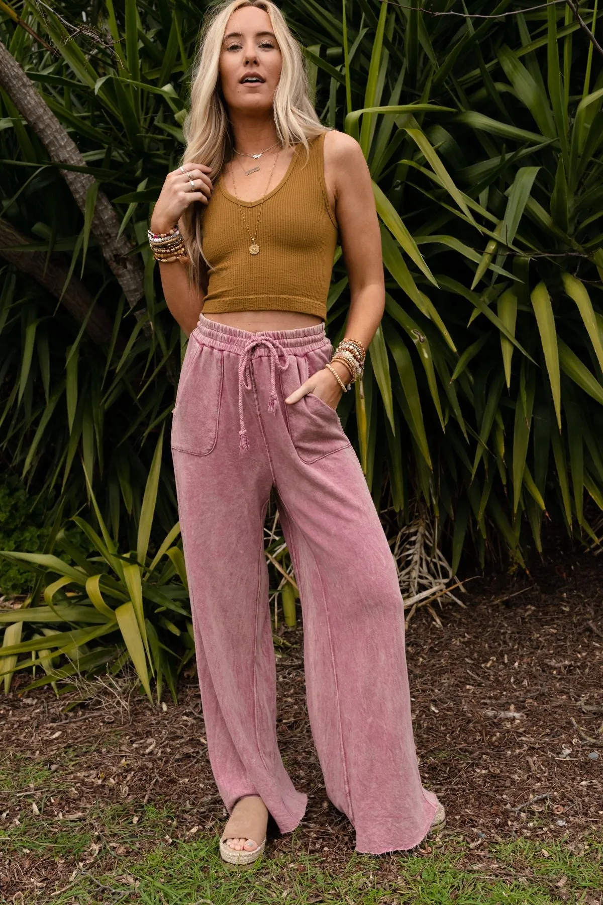 Relaxing Robin Wide Leg Pant - New Mauve