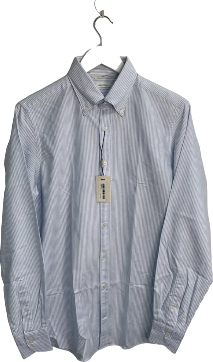 Suitsupply Blue Striped Oxford Casual Shirt UK 15.5 " Neck