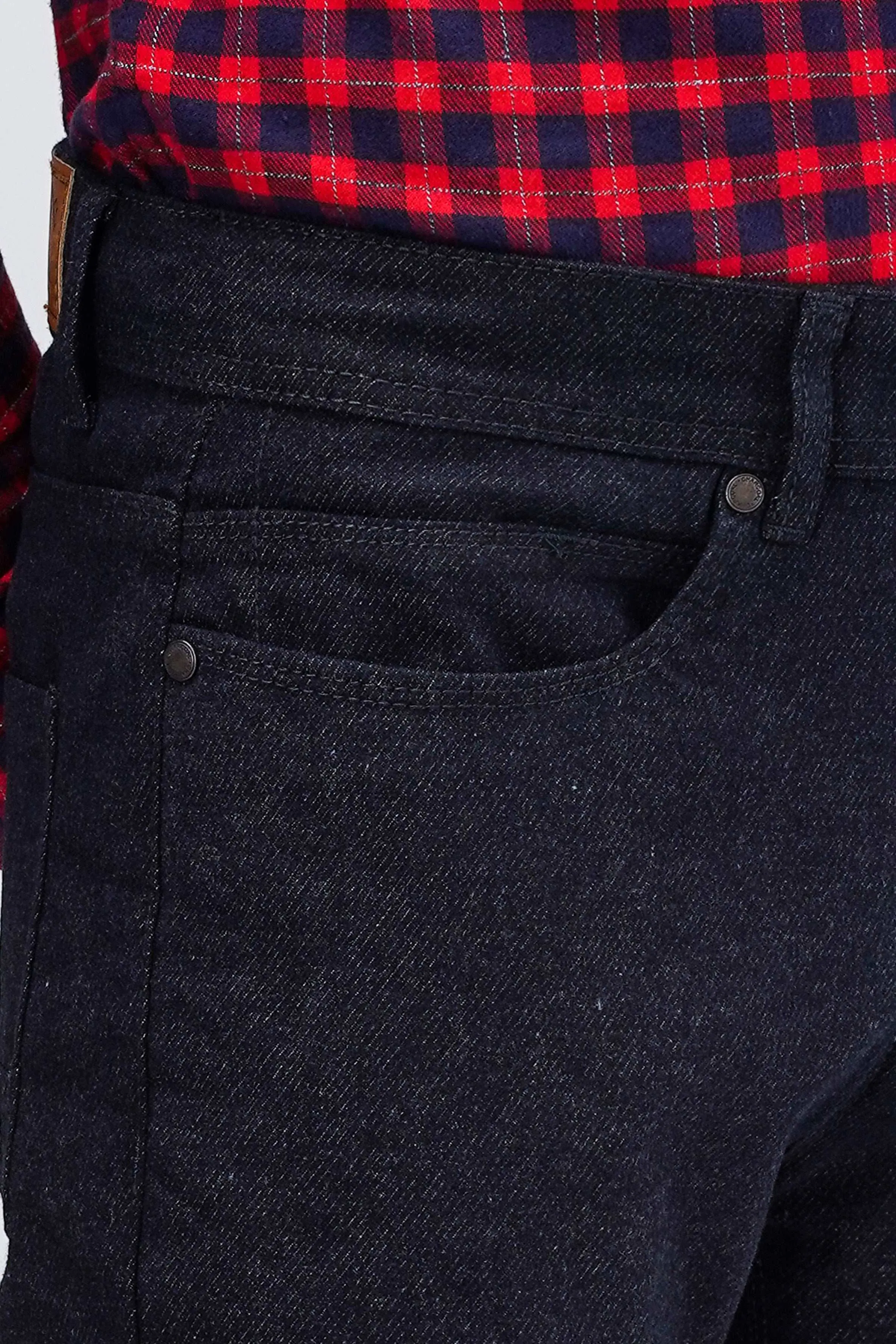 WOOLEN 5-POCKET PANT DENIM BLUE